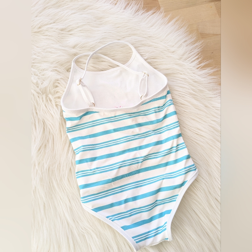 {Vineyard Vines} Girls' Tipped One-Piece: Whale Flamingo - Picture 4 of 7